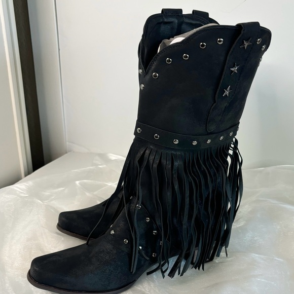 mid calf block heel boots